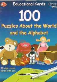 100 puzzles about the world and the alphabet - 50 wipe-clean cards with pen