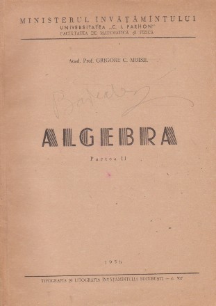 Algebra, Partea II