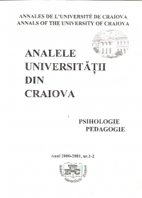 Analele Universitatii din Craiova - Psihologie. Pedagogie, Anul 2000-2001, Nr. 1-2