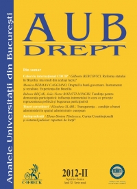 Analele Universitatii din Bucuresti - Seria Drept, nr. II din 2012