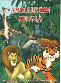 Animale din jungla . Carte de citit si colorat