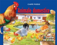 Animale domestice - Carte puzzle. 4 puzzle cu 48 de piese