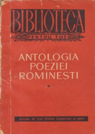 Antologia poeziei rominesti, Volumul I