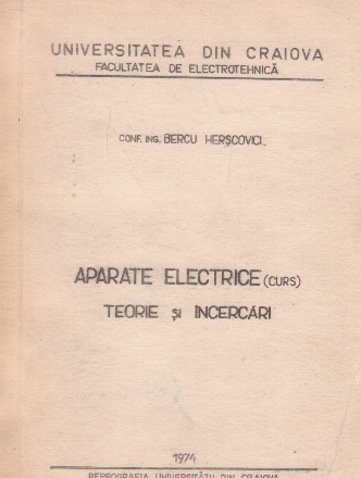 Aparate electrice (Curs) - Teorie si incercari.