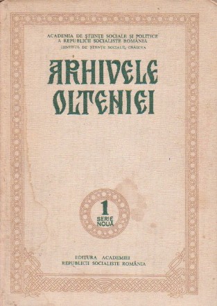 Arhivele Olteniei, Serie Noua, nr. 1/1981