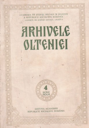 Arhivele Olteniei, Nr. 4 - Serie Noua