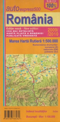 AutoExpress500 Romania - Mare harta rutiera 1:500:000