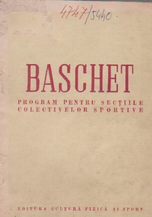 Baschet - Program pentru sectiile colectivelor sportive