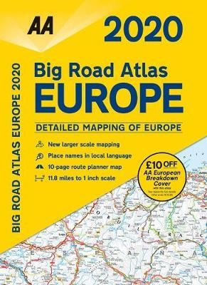 AA Big Road Atlas Europe 2020