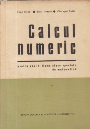 Calcul numeric - pentru anul II de liceu, clase speciale de matematica