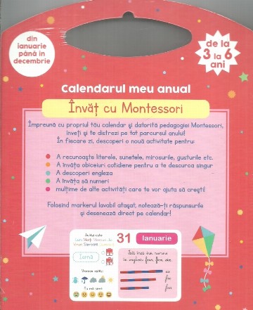 Calendarul meu anual. Invat cu Montessori, de la 3 la 6 ani