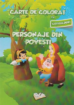 Carte de colorat cu abtibilduri. Personaje din povesti