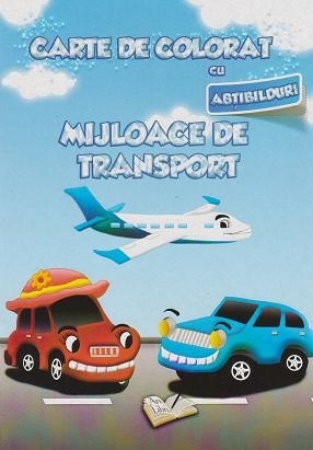 Carte de colorat cu abtibilduri. Mijloace de transport