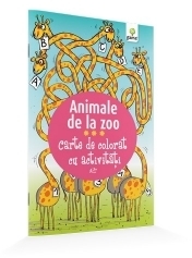 Carte de colorat cu activitati - Animale de la zoo (3+ ani)