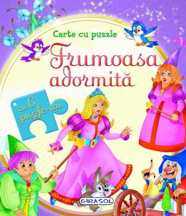 Carte cu puzzle Frumoasa adormita (cu 6 puzzle-uri)