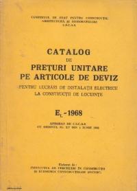 Catalog de preturi unitare pe articole de deviz pentru lucrari de instalatii electrice la constructii de locuinte