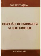 Cercetari onomastica dialectologie