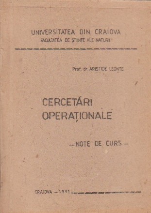 Cercetari operationale - Note de curs