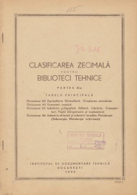 Clasificarea zecimala pentru biblioteci tehnice. Partea III