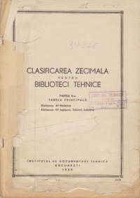 Clasificarea zecimala pentru biblioteci tehnice. Partea II