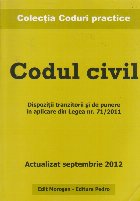 Codul civil. Actualizat septembrie 2012