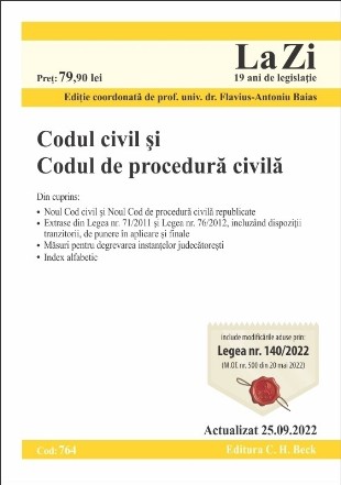 Codul civil şi Codul de procedură civilă : actualizat septembrie 2022