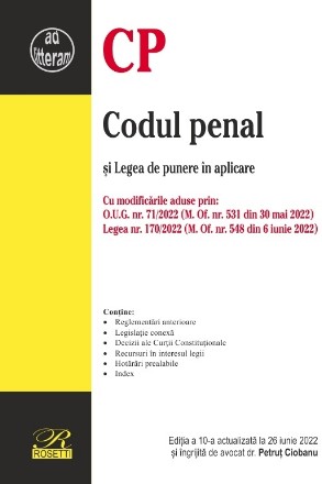 Codul penal şi Legea de punere în aplicare