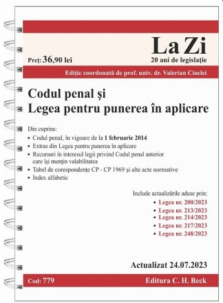 Codul penal şi Legea pentru punerea în aplicare : actualizat iulie 2023