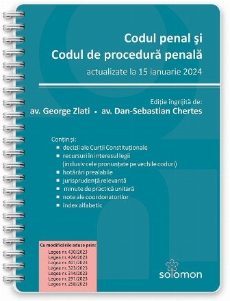 Codul penal şi Codul de procedură penală : actualizate la 15 ianuarie 2024