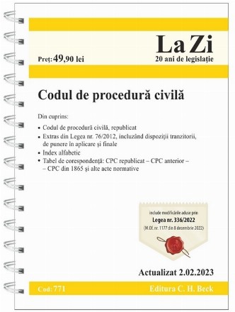 Codul de procedură civilă : actualizat ianuarie 2023