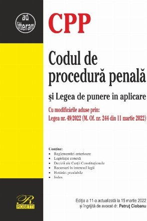 Codul de procedură penală şi Legea de punere în aplicare