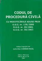 Codul de procedura civila cu modificarile aduse prin OUG 138/2000, OUG 59/2001, OUG 58/2003