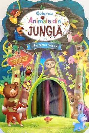 Colorez animale din jungla. Set pentru desen