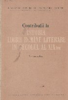 Contibutii istoria limbii romine literare