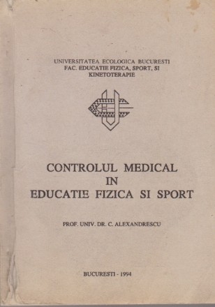 Controlul Medical in Educatie Fizica si Sport