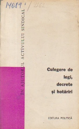 Culegere de Legi, Decrete, Hotariri, Volumul 8