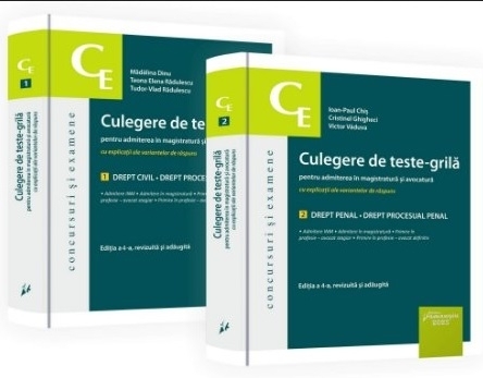 Culegere de teste-grila pentru admiterea in magistratura si avocatura. Editia a 4-a, 2 volume: 1. Drept civil. Drept procesual civil 2. Drept penal. Drept procesual penal