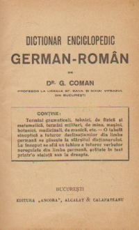 Dictionar enciclopedic german-roman, A-J (Dr. G. Coman)