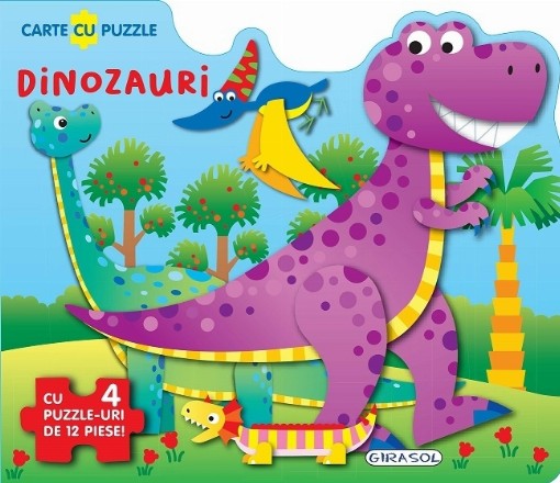 Dinozauri : carte cu puzzle