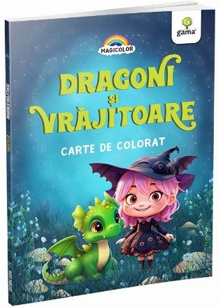 Dragoni şi vrăjitoare : carte de colorat