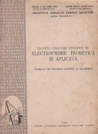 Electrochimie teoretica si aplicata