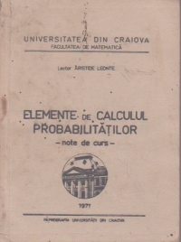 Elemente de calculul probabilitatilor -note de curs-