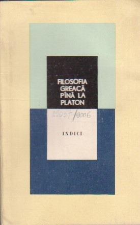 Filosofia Greaca pina la Platon - Indici