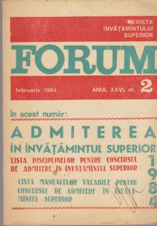 Forum, Revista Invatamintului Superior - Nr. 2/Februarie 1984