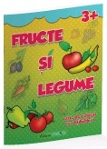 Fructe si legume - Carte de colorat cu abtibilduri (3+)