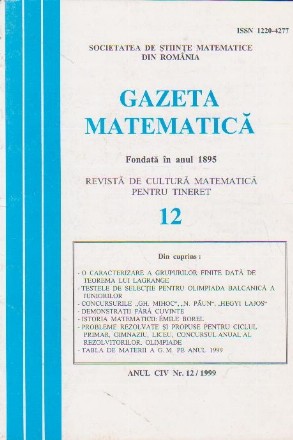 Gazeta matematica, Nr. 12/1999