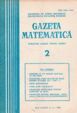 Gazeta Matematica, 2/1981