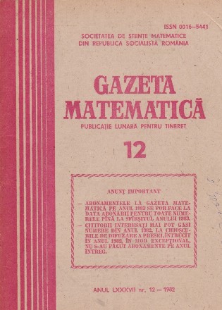 Gazeta Matematica, 12/1982