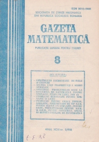 Gazeta Matematica, Nr. 8/August 1988