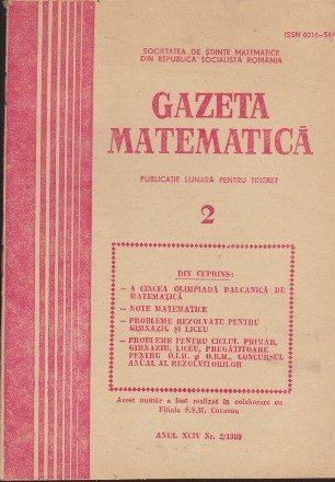 Gazeta Matematica, Nr. 2/Februarie 1989